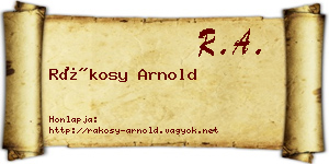 Rákosy Arnold névjegykártya